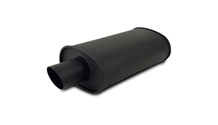 1147 – VIBRANT Exhaust Muffler, 9 Inch Width x 5 Inch Height Oval Stainless Steel Case Single 3 Inch Center Inlet Sin...